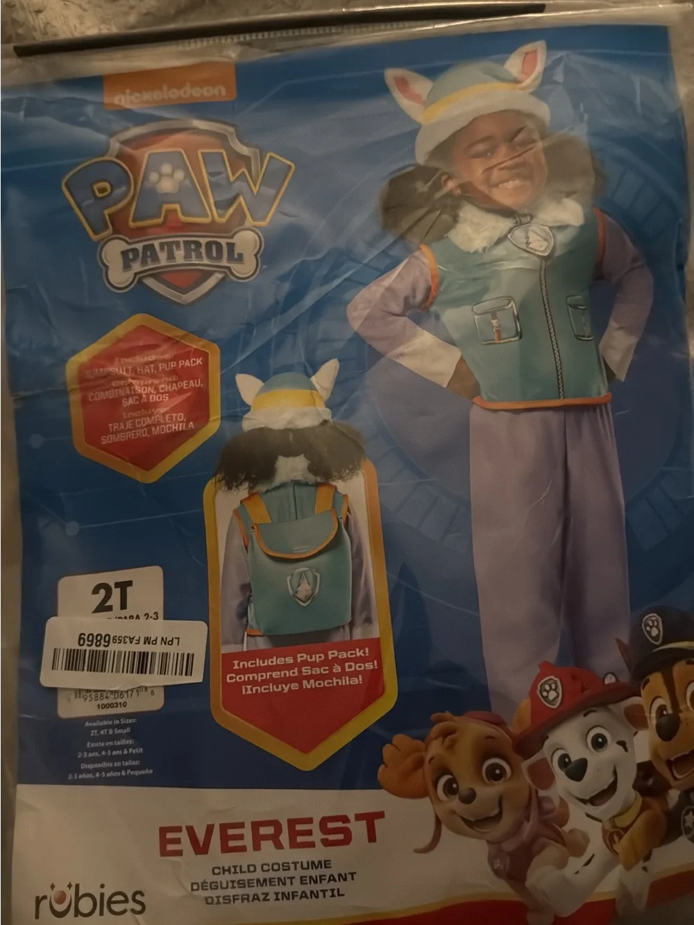 Paw Patrol Everest Costume - Light Blue, White & Yellow